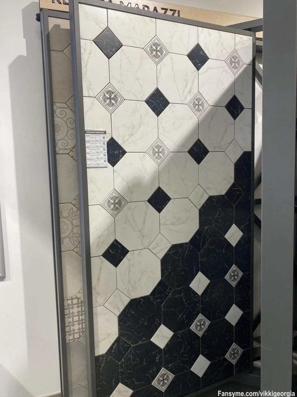 Yesterday I went to the shops with ceramic tiles, choosing options for how to decorate the wall. Which option is better?