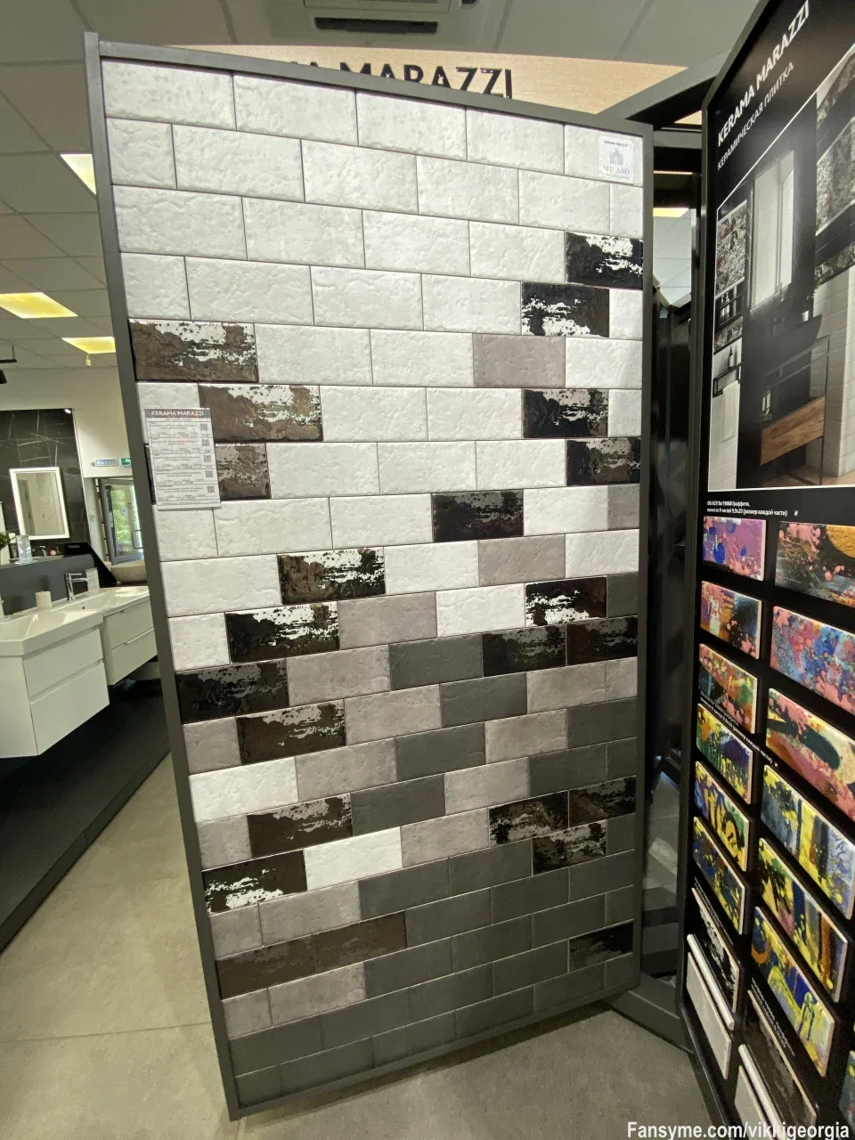 Yesterday I went to the shops with ceramic tiles, choosing options for how to decorate the wall. Which option is better?